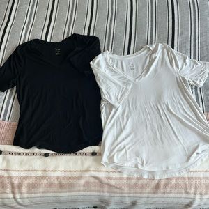 2 Pack A New Day Black and White V Neck T Shirt